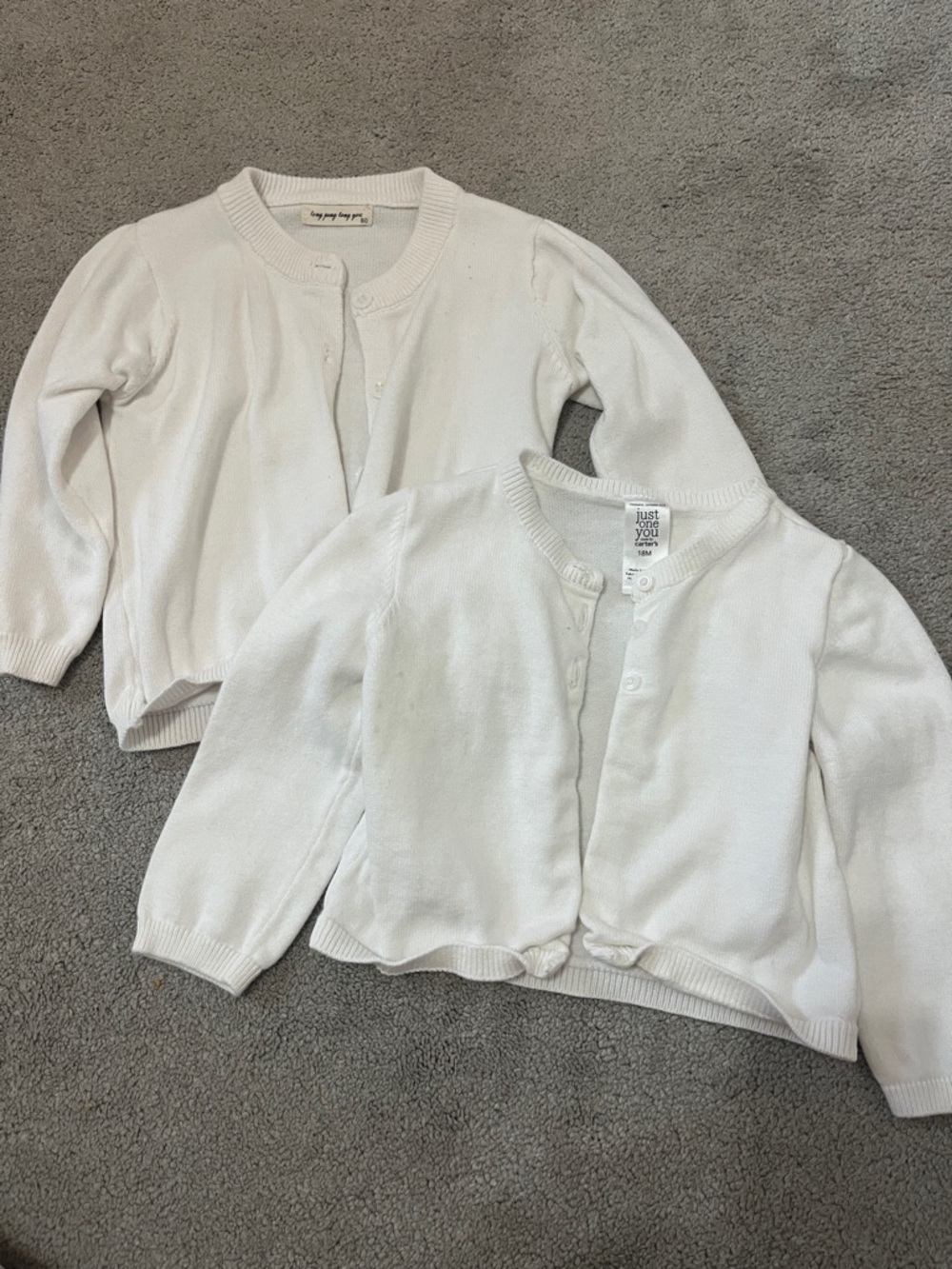 White Knit Girls' Cardigan Duo